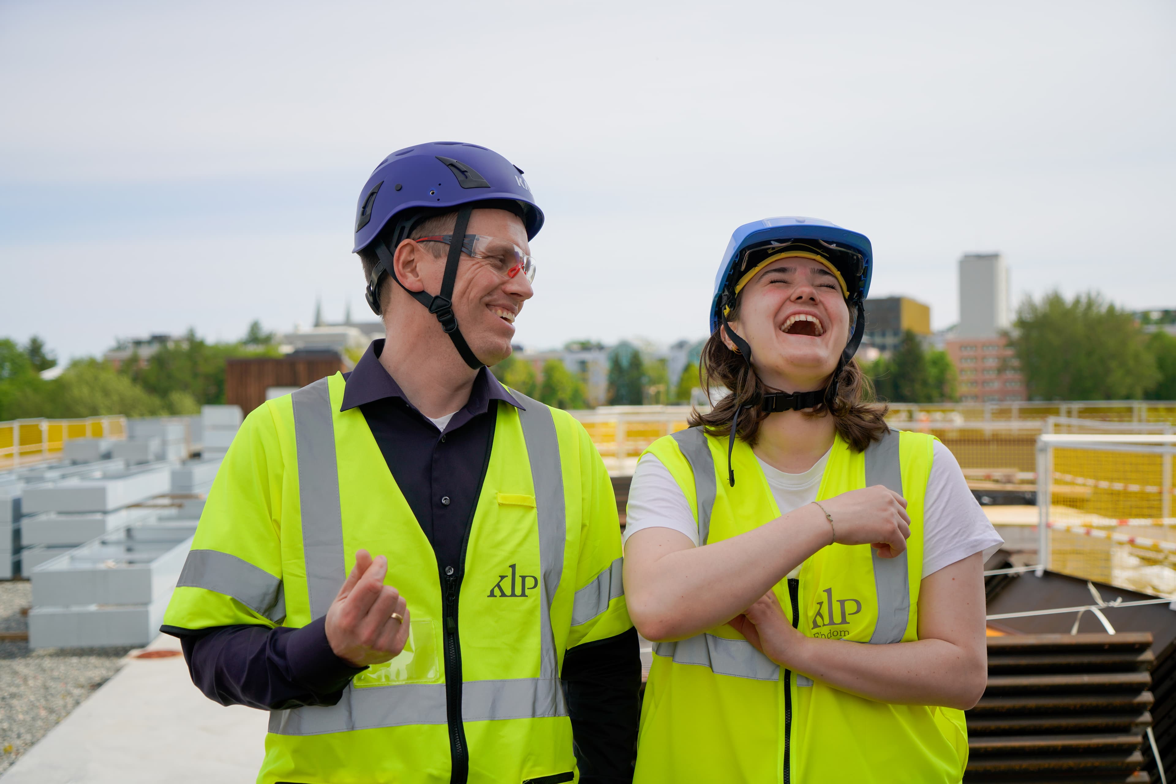 Construction teams on site